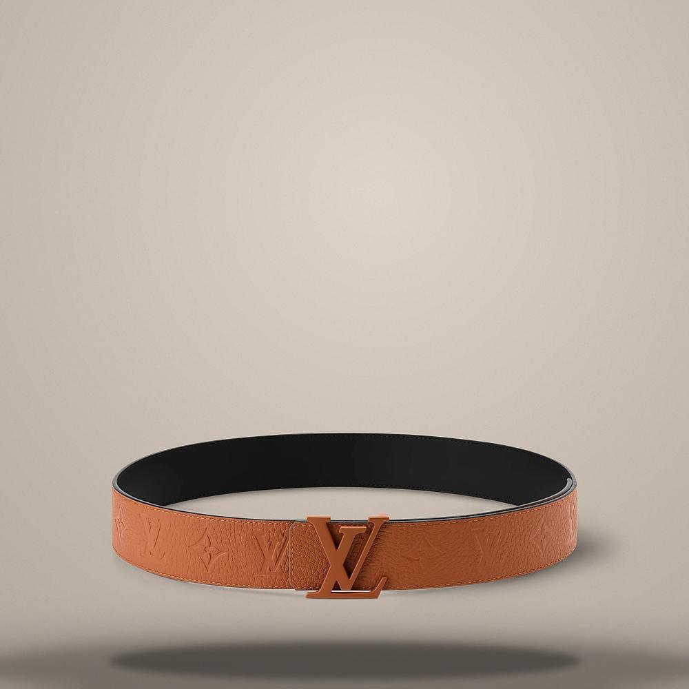 Louis Vuitton LV Initiales Taurillon Monogram 40mm Belt Camel Black M4512