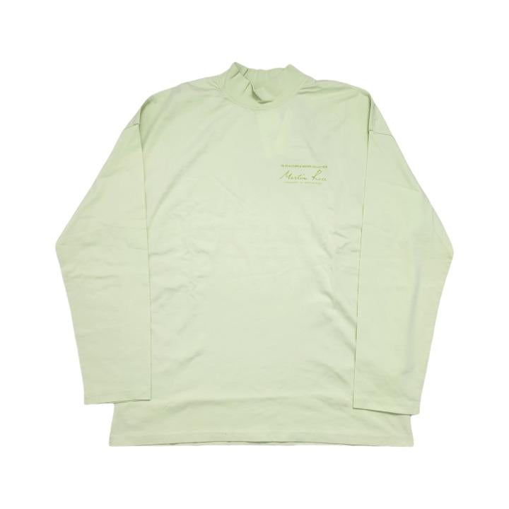MARTINE ROSE Unisex Green Cotton Mock Neck Logo T-Shirt MR605J MR052