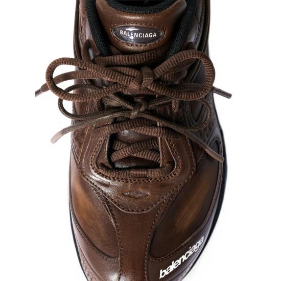BALENCIAGA Leather Raider Sneakers Brown Black