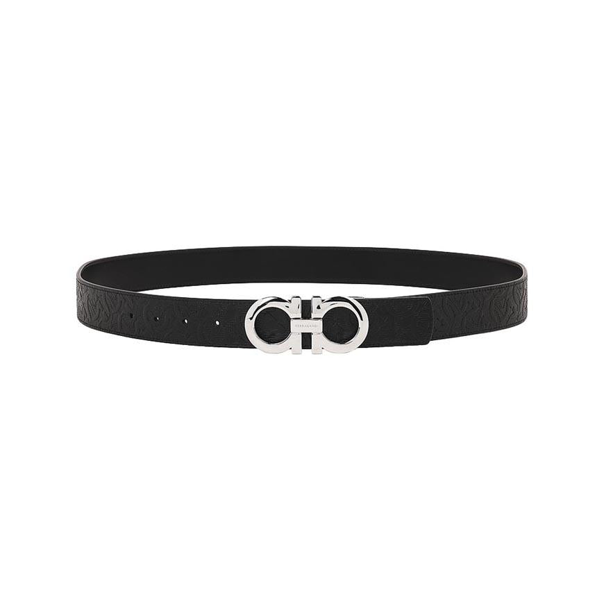 Ferragamo Men’s Gancini Reversible Leather Belt Black/Brown