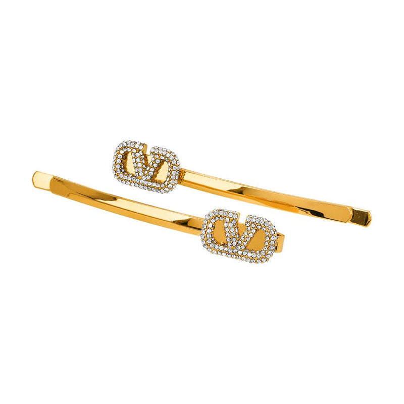 VALENTINO Garavani V-Logo Crystal Hair Clip for Women 6W2J0V50 YCW MH5