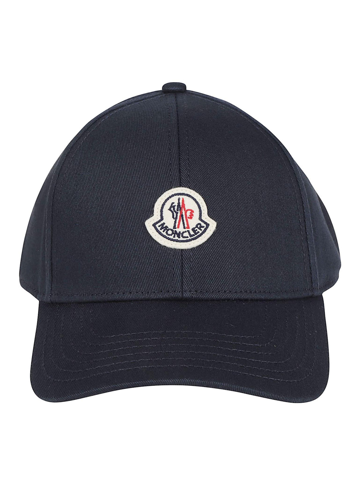 Moncler Black Cotton Logo Baseball Cap