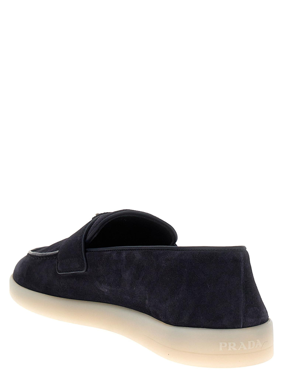 PRADA Black Leather Loafers for Men