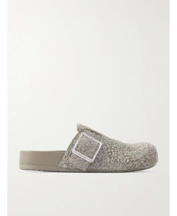 LOEWE Ease Buckle Suede Slide Mule Sandals M816 V29X12 4016