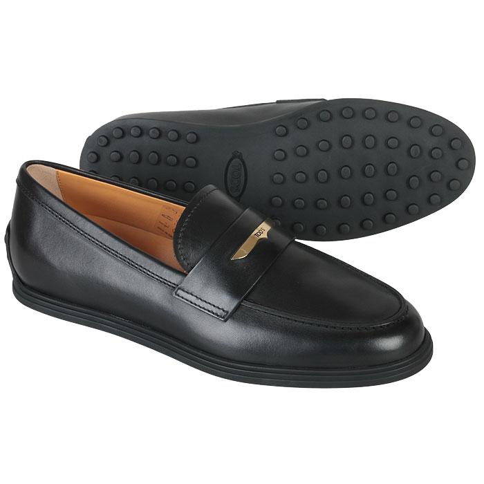 Tods Women’s Black Leather Loafers XXW62L0JF00N6MB999