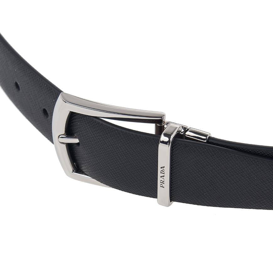 PRADA Men’s Reversible Saffiano Leather Belt Black/Brown