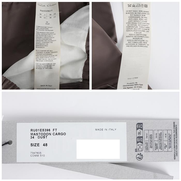 Rick Owens Hollywood Mastodon Slim Cargo Pants RU01E5396 FT 34