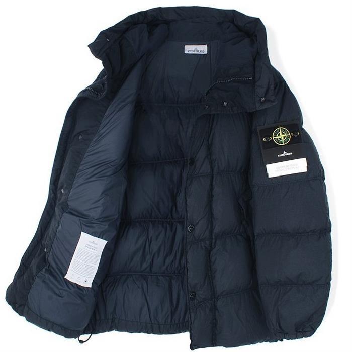 STONE ISLAND Crinkle Reps Hooded Down Puffer Jacket Black Men
