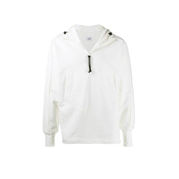 CP Company White Fleece Half-Zip Goggle Hoodie Men’s