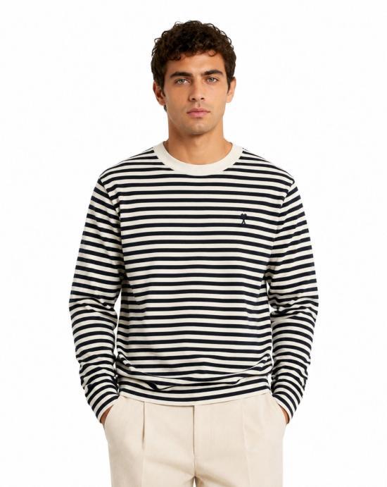AMI Black Ivory Long Sleeve Sweatshirt