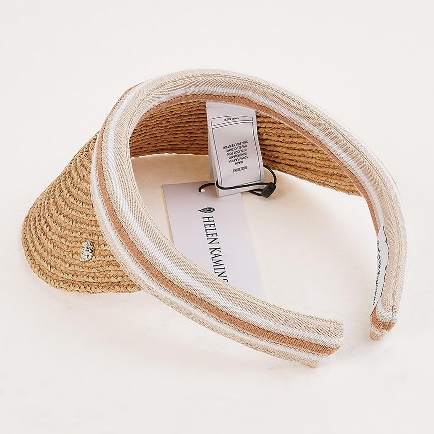 HELEN KAMINSKI Bianca 8 Visor Hat Women’s Natural HAT52203 NATURAL NOUGAT STRIPE