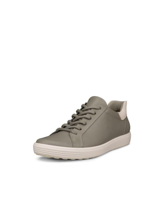 ecco Vetiver Limestone Leather Sneakers 470843 60079