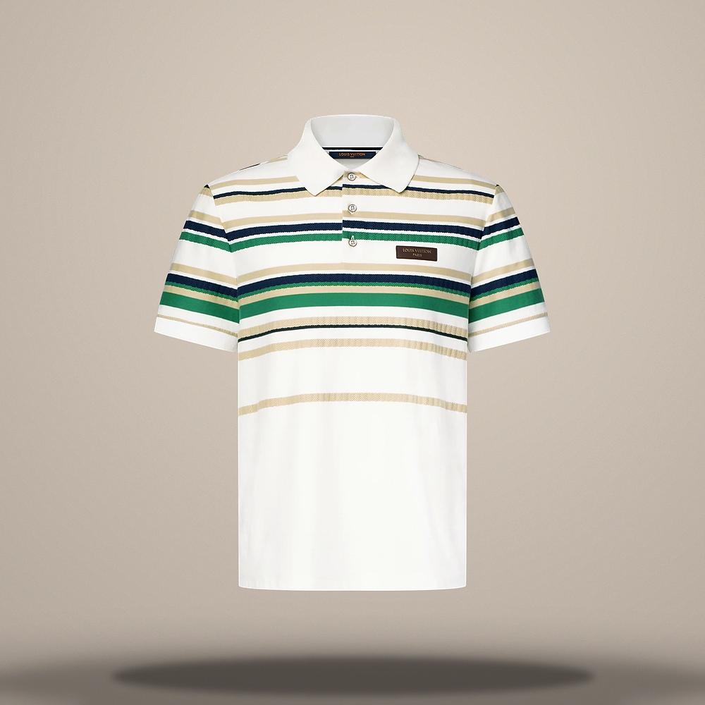 Louis Vuitton Women's Striped Short Sleeve Regular Fit Polo Shirt