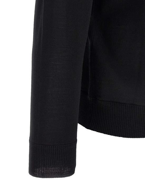 STONE ISLAND Black Wool Round Neck Sweater for Men