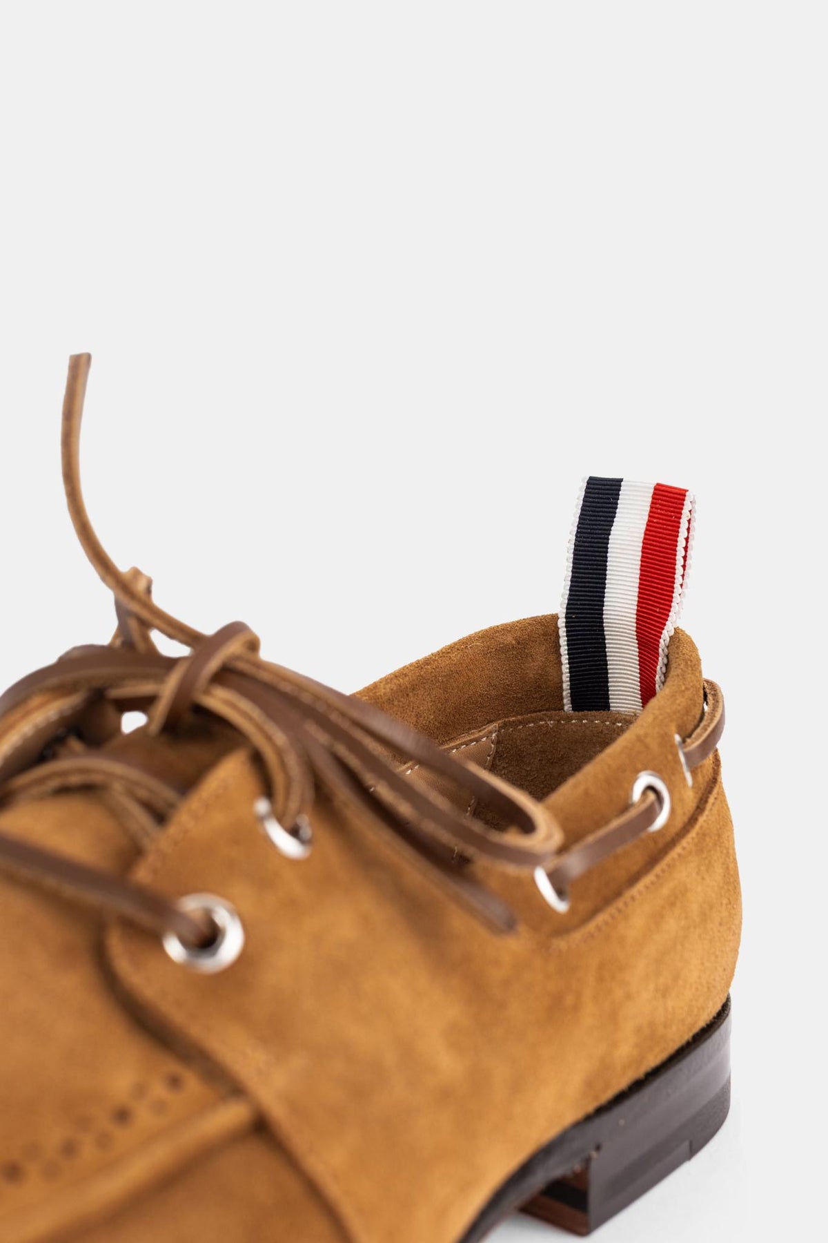 THOM BROWNE Black Leather Flat Shoes