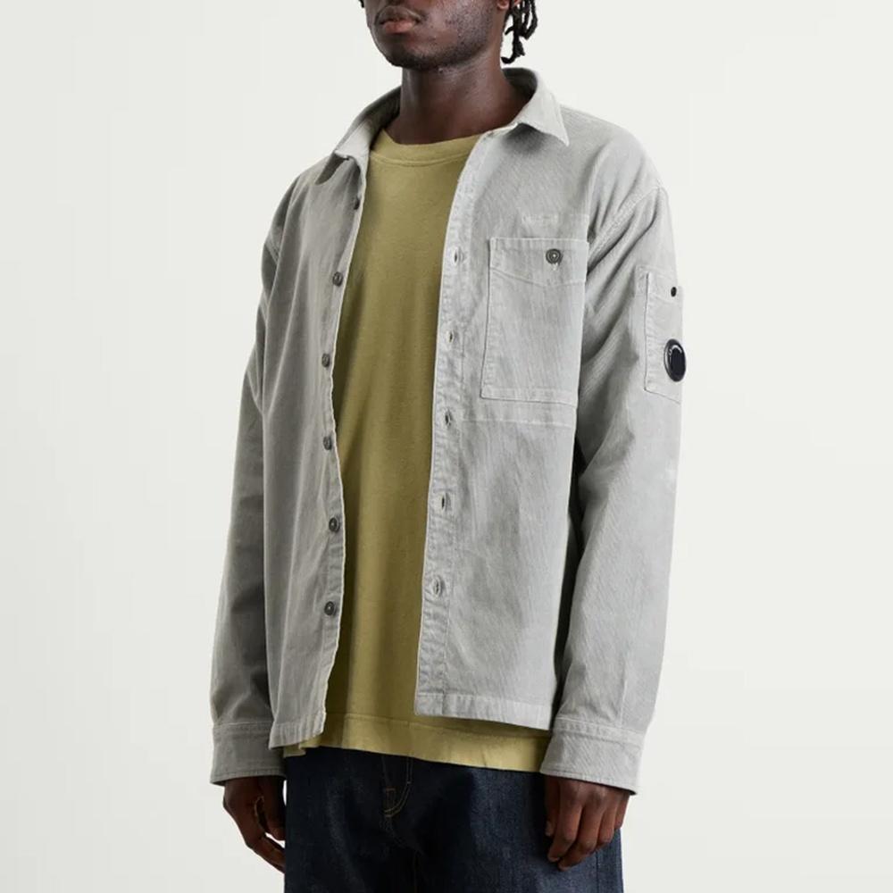 CP Company Corduroy Long Sleeve Shirt for Men Gray