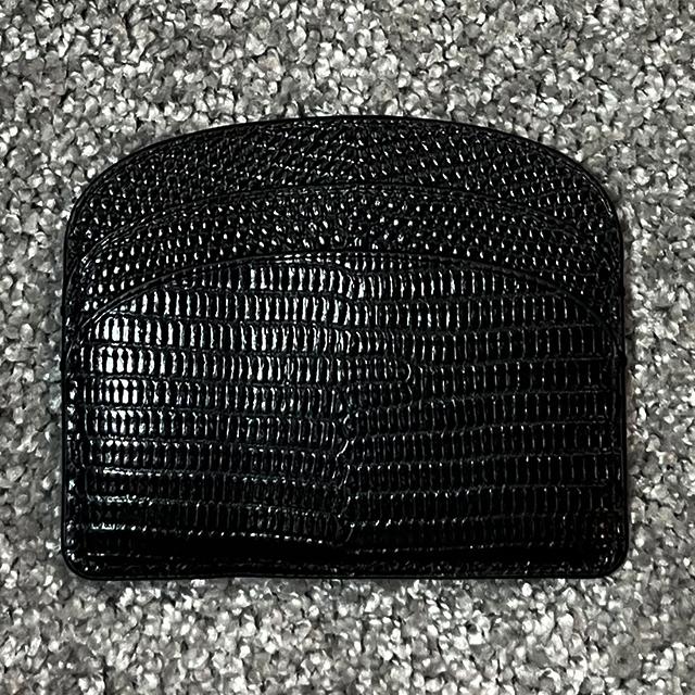A.P.C. Demi-Lune Crocodile-Embossed Leather Card Holder Black