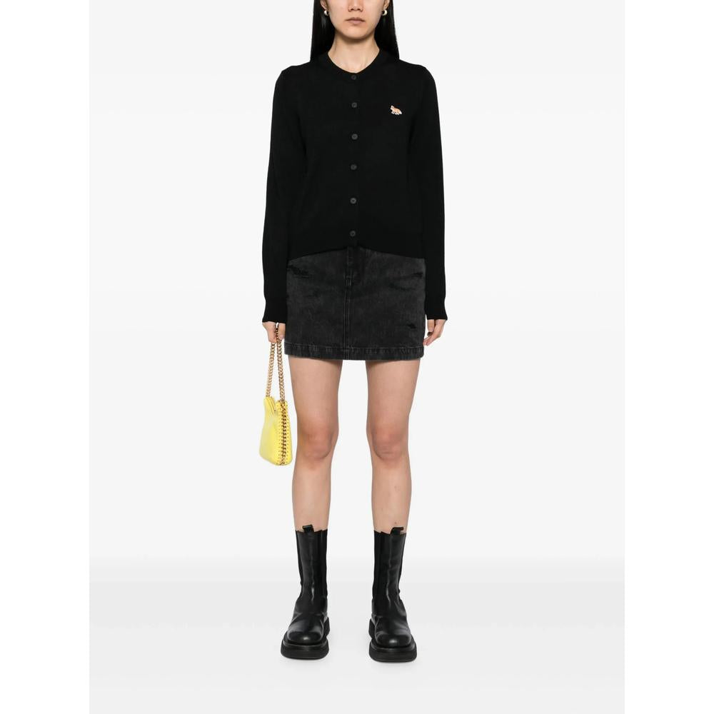 Maison Kitsune Black Wool Knit Cardigan