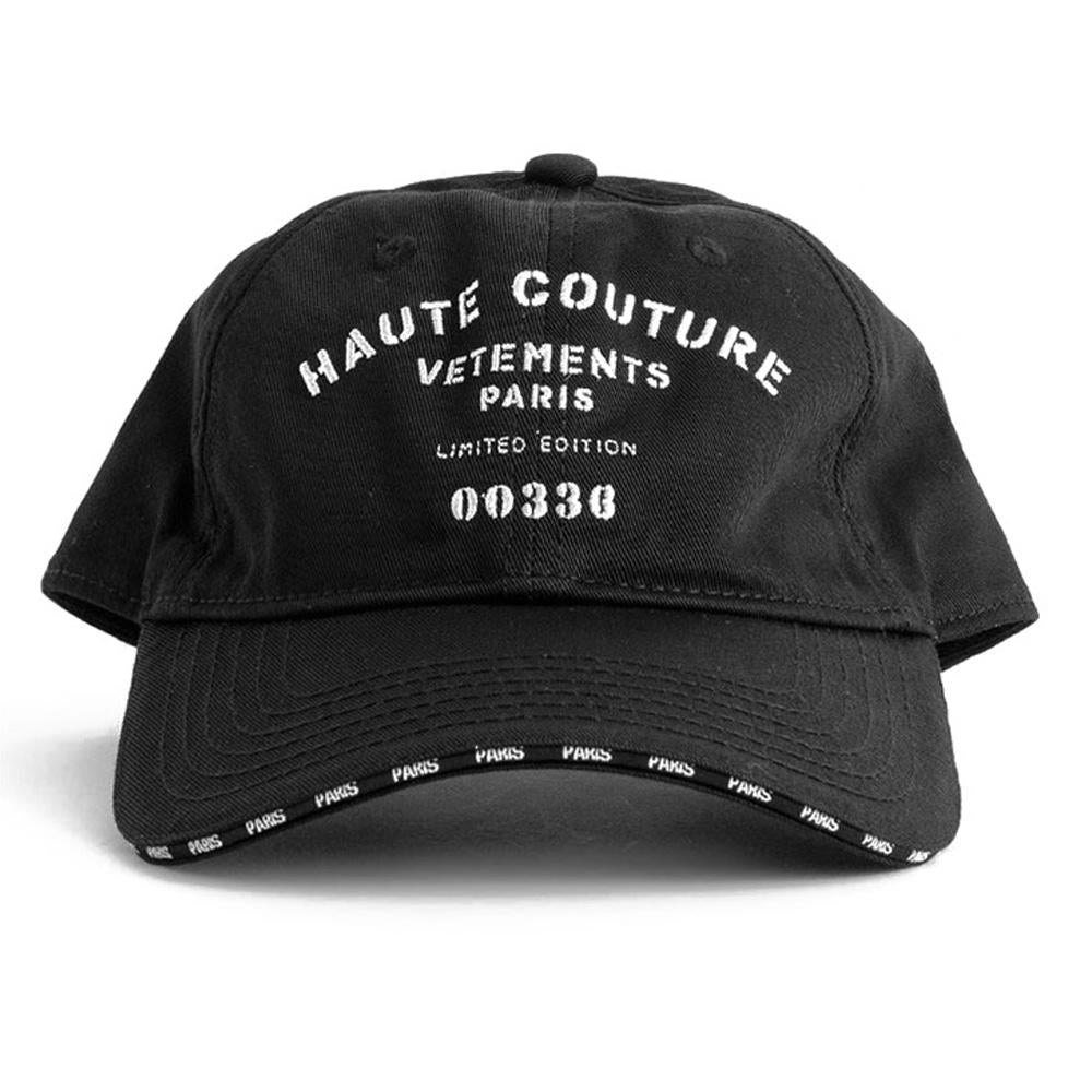 Vetements Haute Logo Embroidered Black Cap