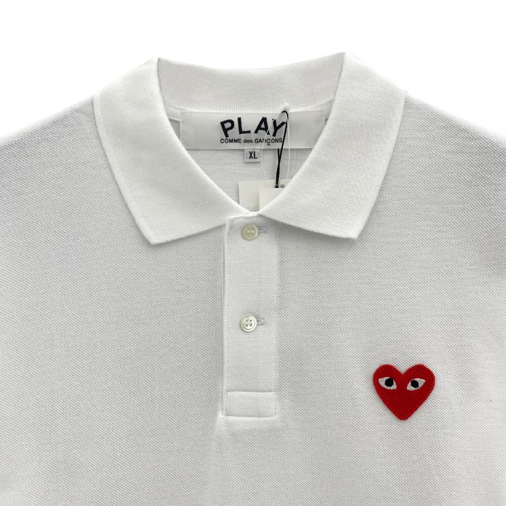 Comme des Garcons Red Heart Patch Polo Short Sleeve T-Shirt AX T006 051 5 7