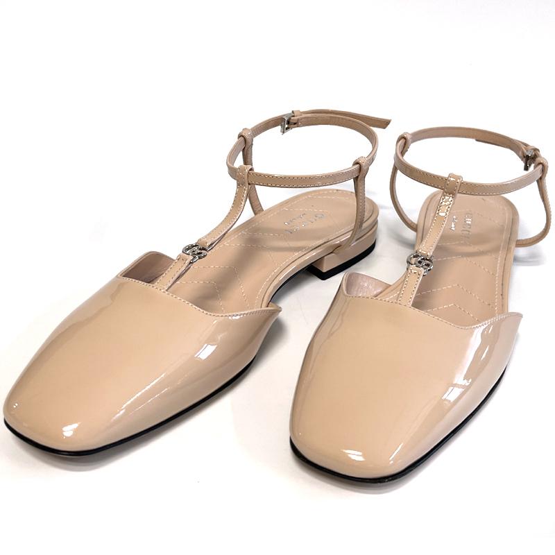 GUCCI Leather Ballet Flats 754136 BK000