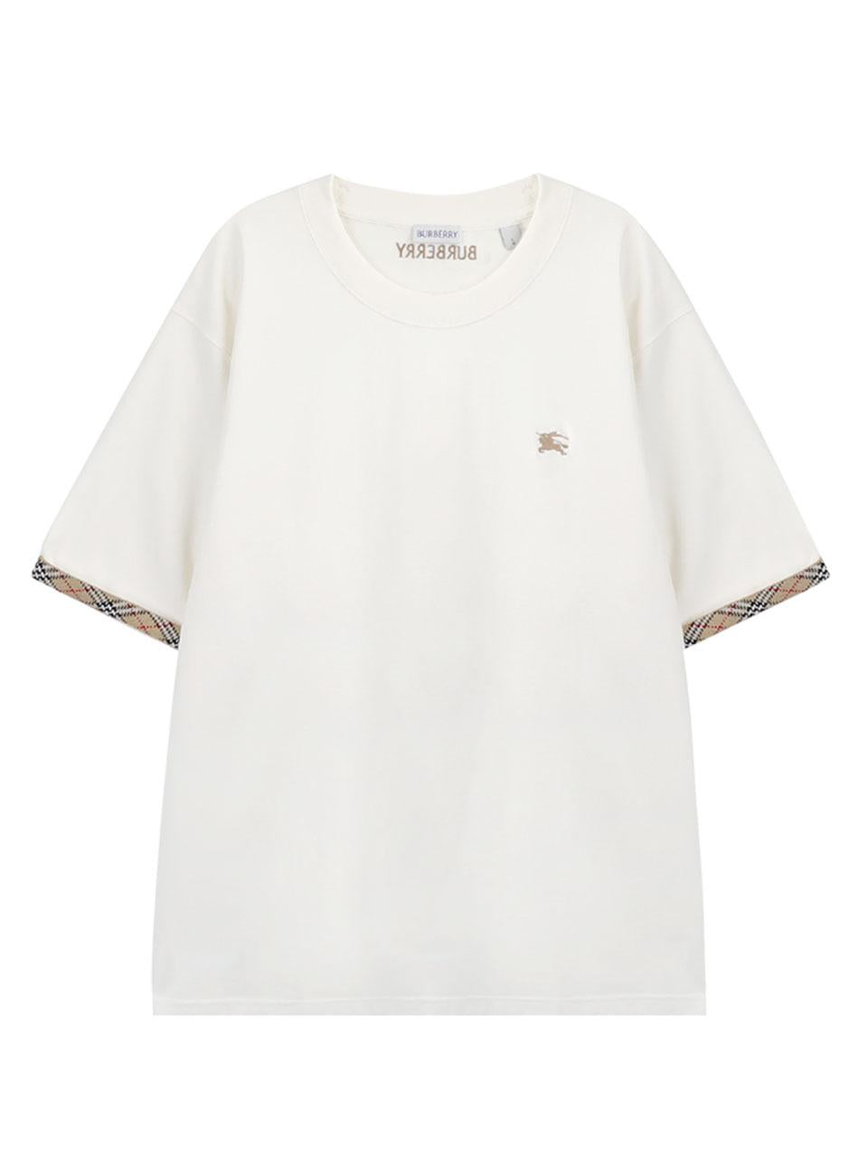 BURBERRY Check Trim Cotton T-Shirt 8123491