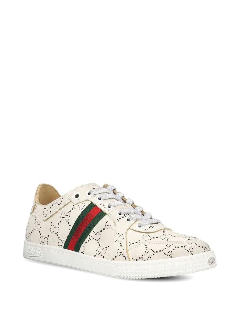 GUCCI Beige Canvas Low-Top Sneakers