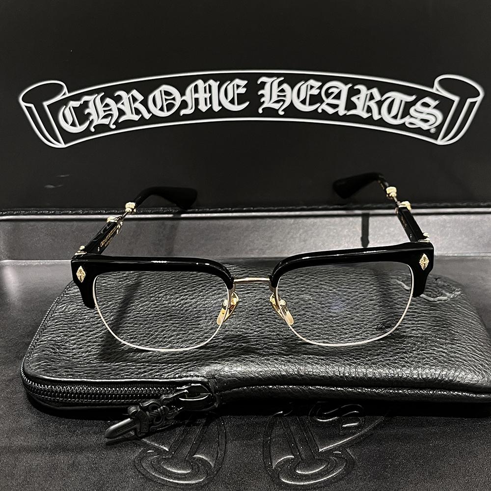 Chrome Hearts Black Gold Plate Eyeglasses Unisex