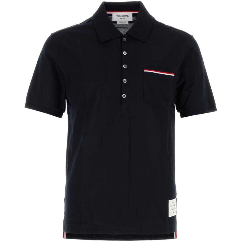 THOM BROWNE RWB Pocket Navy Cotton Polo Shirt Unisex
