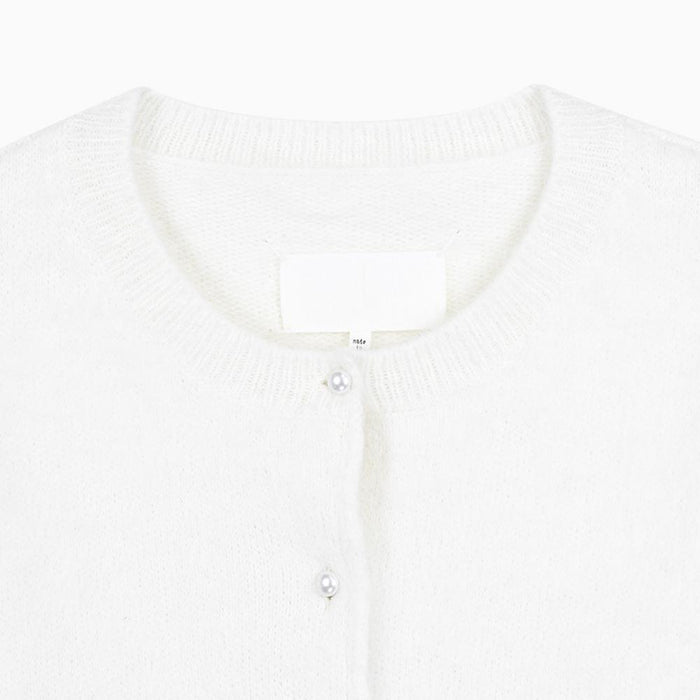 Maison Margiela Pearl Button White Angora Cardigan Women