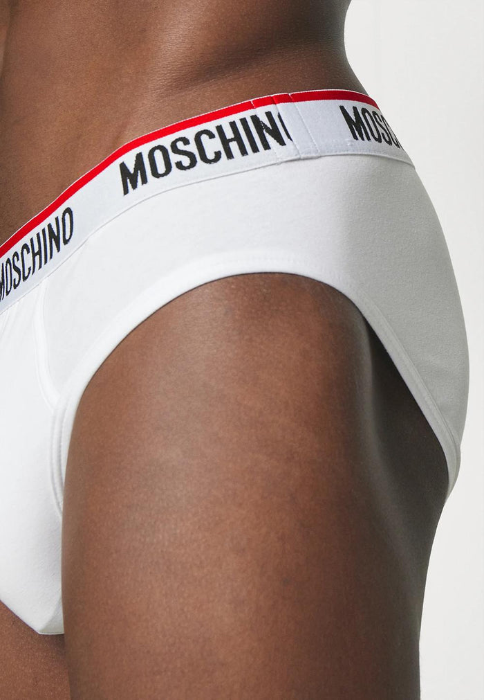 Moschino White Cotton Briefs 2-Pack Men’s Underwear