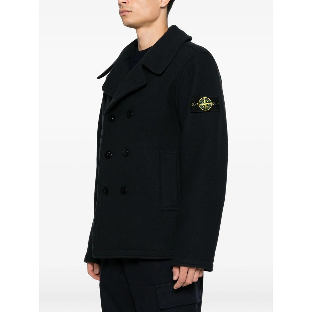 STONE ISLAND Black Cotton Zip Jacket