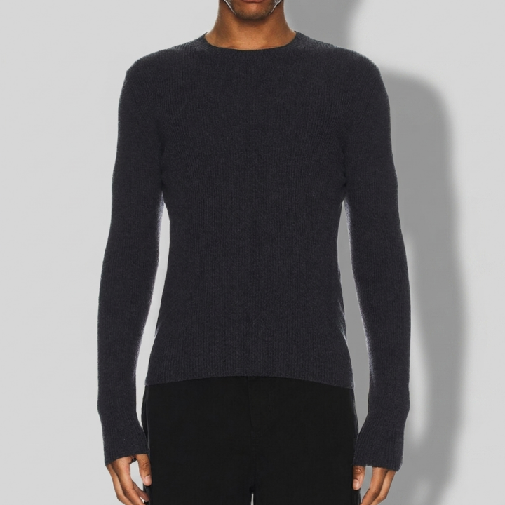OUR LEGACY Compact Charcoal Crewneck Knit Sweater Men M4233CA