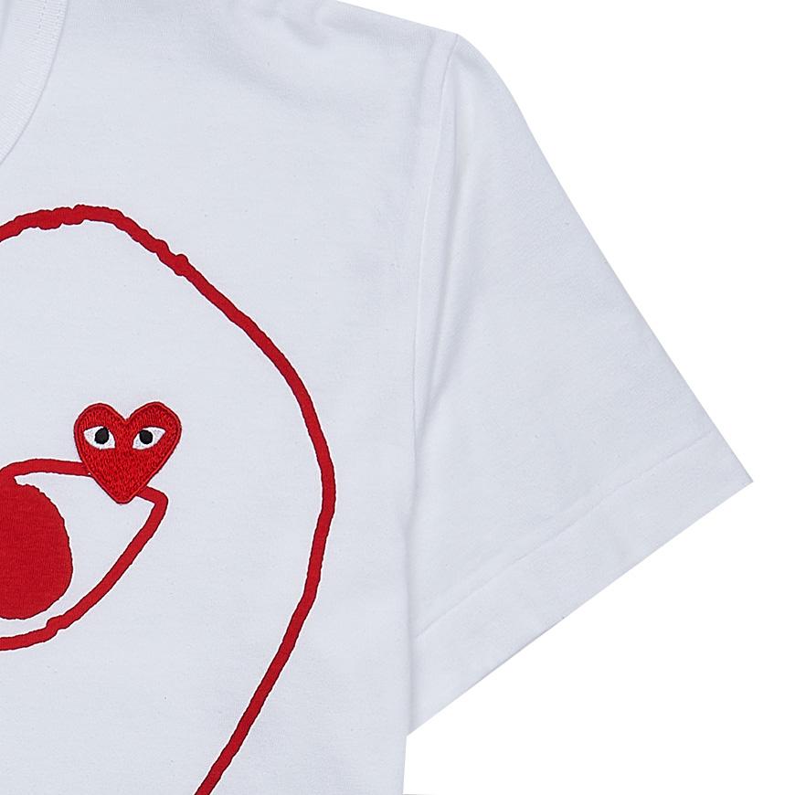 Comme des Garcons Unisex Heart Logo T-Shirt AX T100 051 WHITE