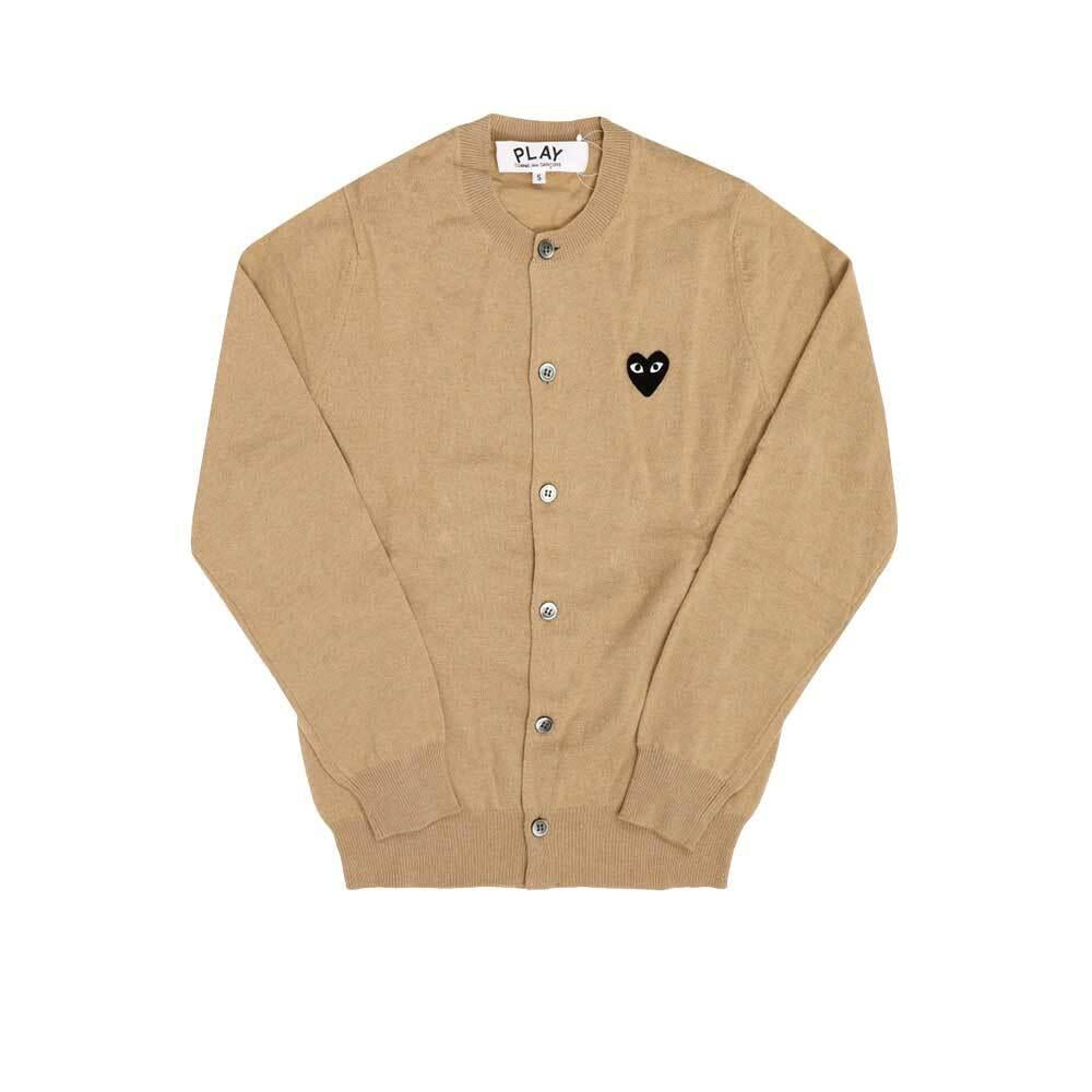 Comme des Garcons Beige Unisex Black Heart Cardigan