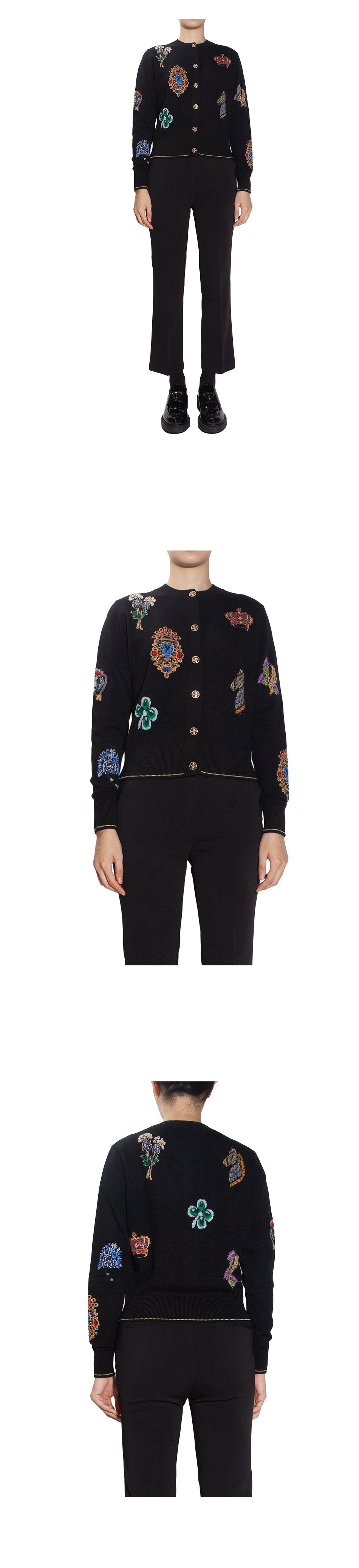 BARRIE Women's Scottish Symbol Cashmere Cardigan C197243
