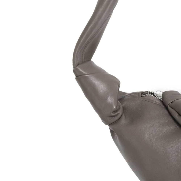 Lemaire Dark Khaki Leather Croissant Small Crossbody Bag