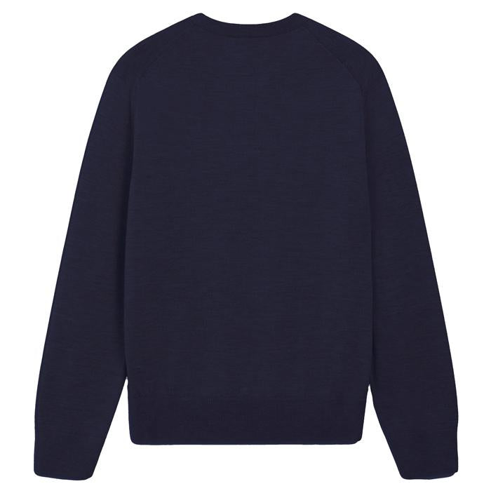 Maison Kitsune Fox Head Patch Wool Crewneck Sweater for Men FM00528KT