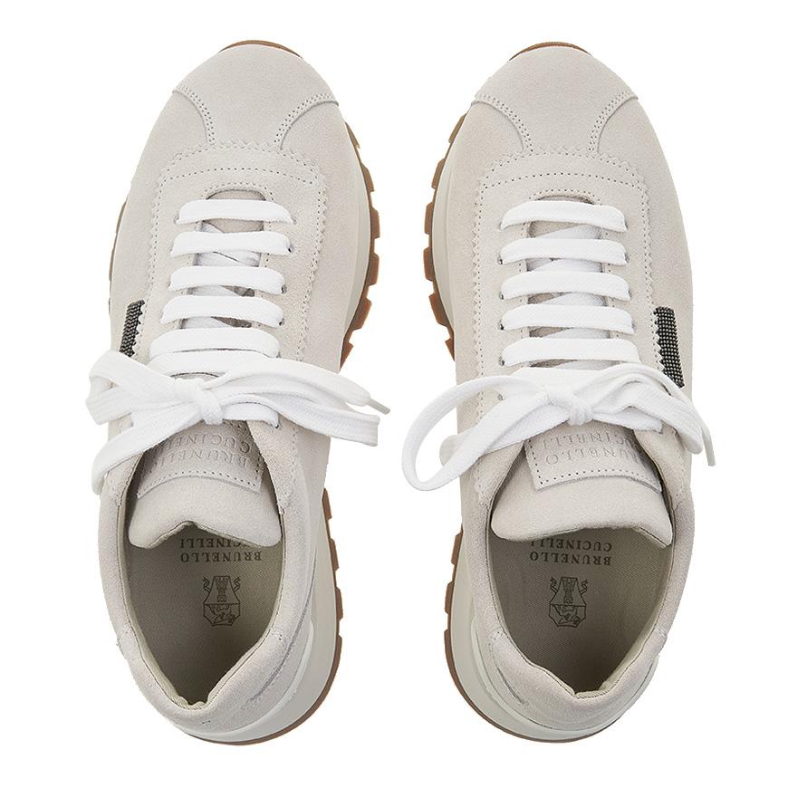 Brunello Cucinelli Shiny Tab Leather Low Top Sneakers Women’s MZSFG2110 C159