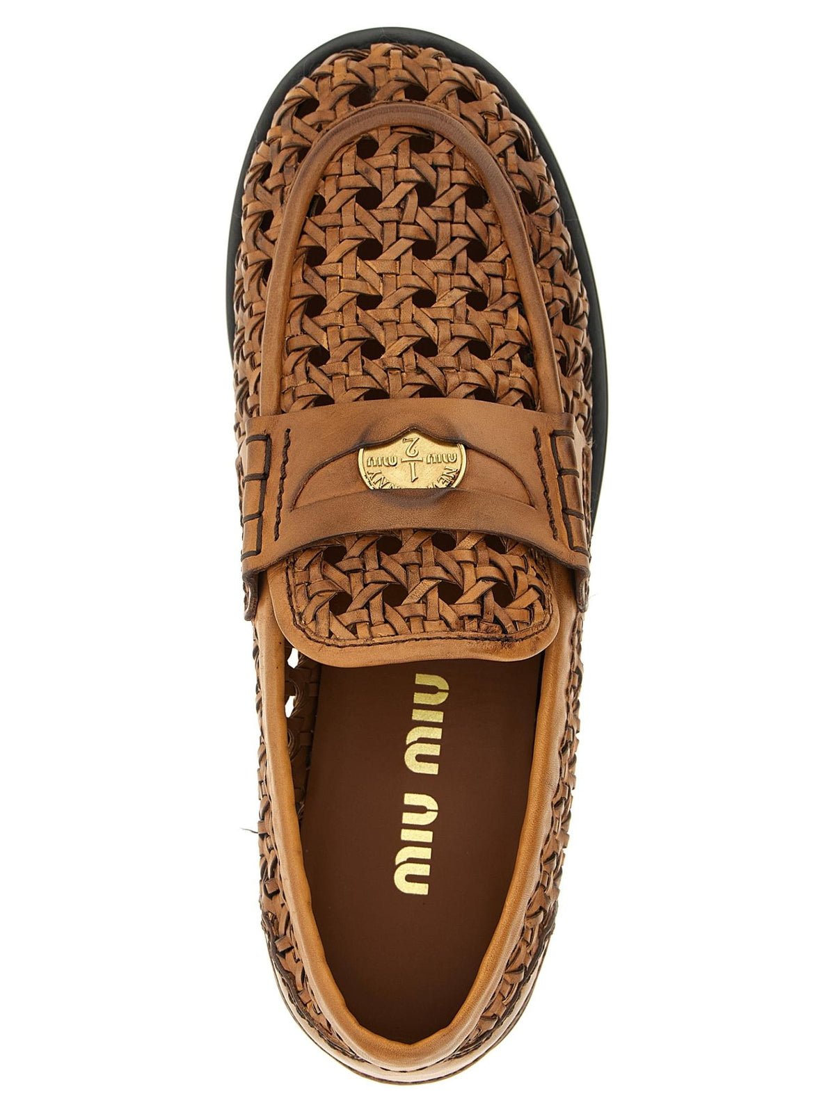 Miu Miu Black Leather Loafers