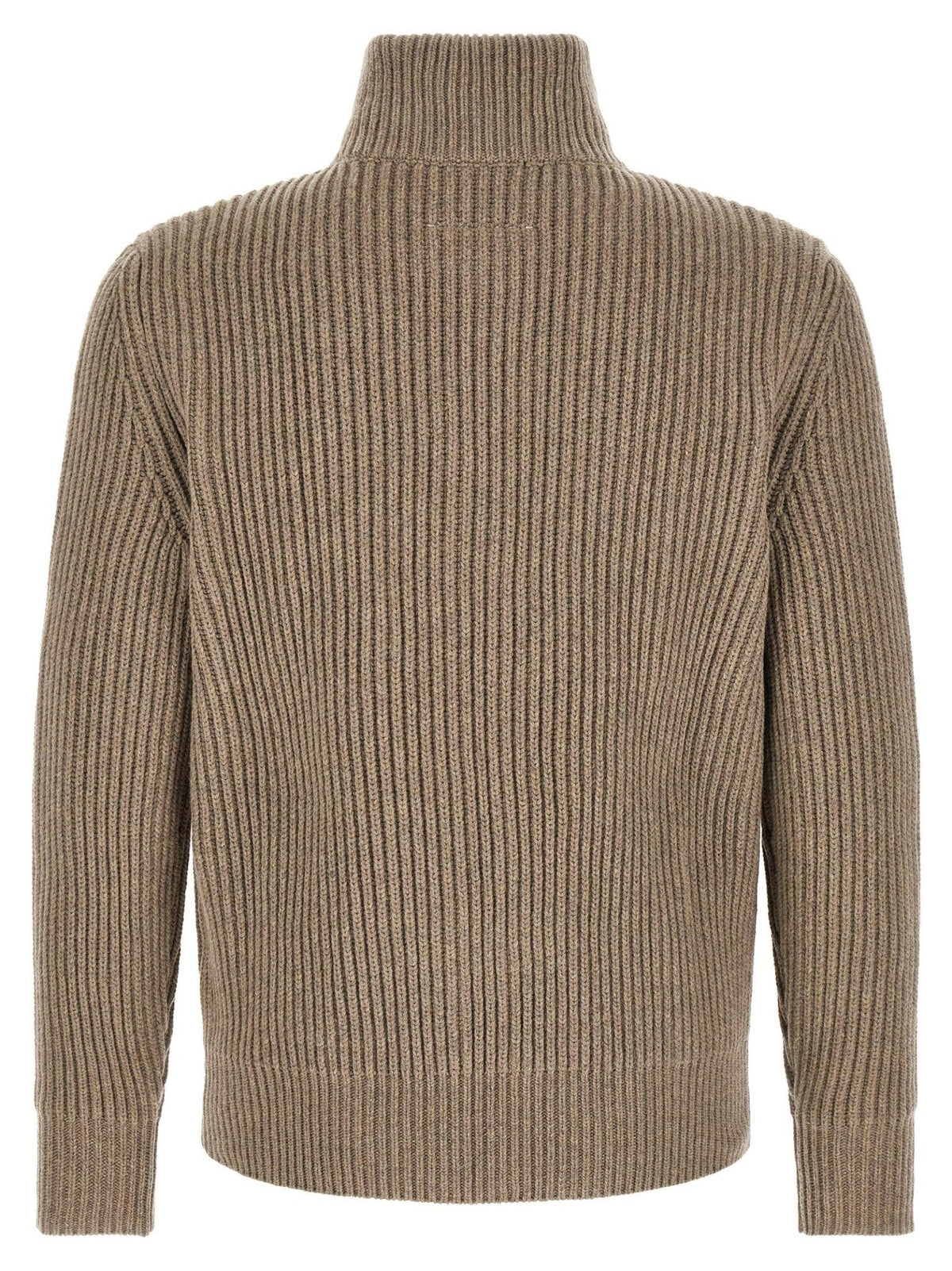 Maison Margiela Black Wool Zip-Up Knit Jacket