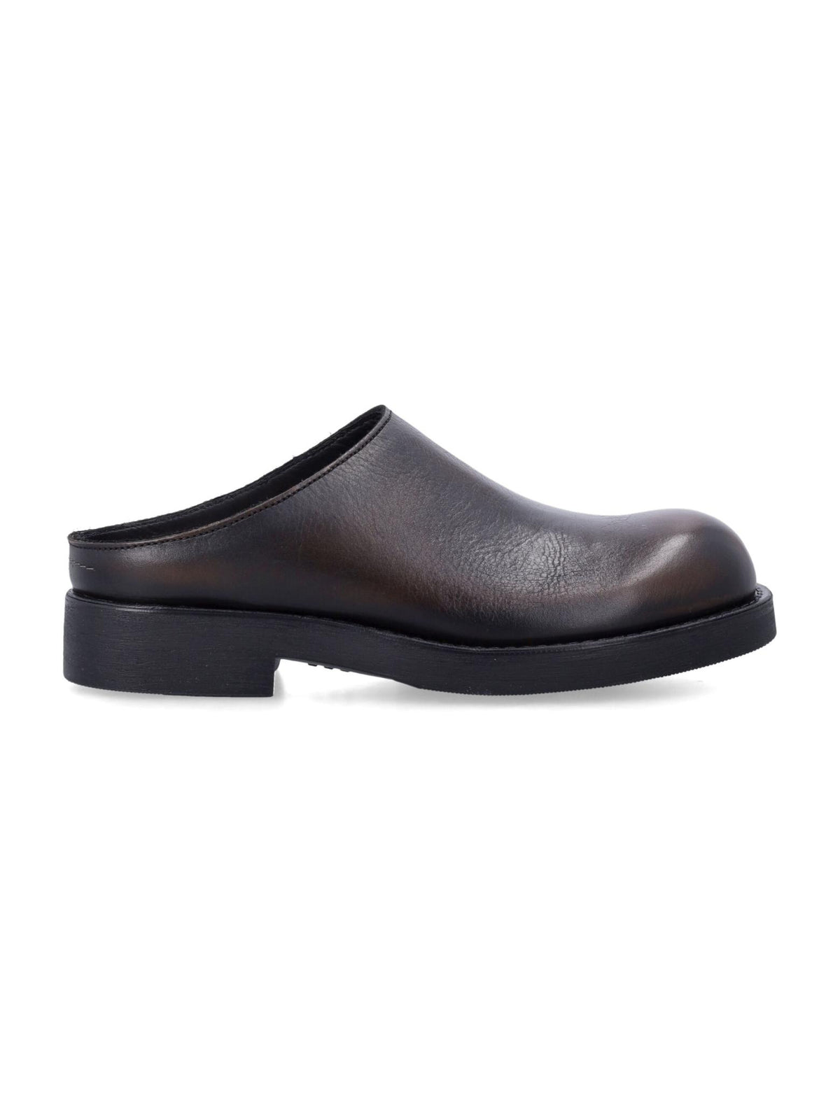 Maison Margiela Black Leather Ballet Flat Shoes
