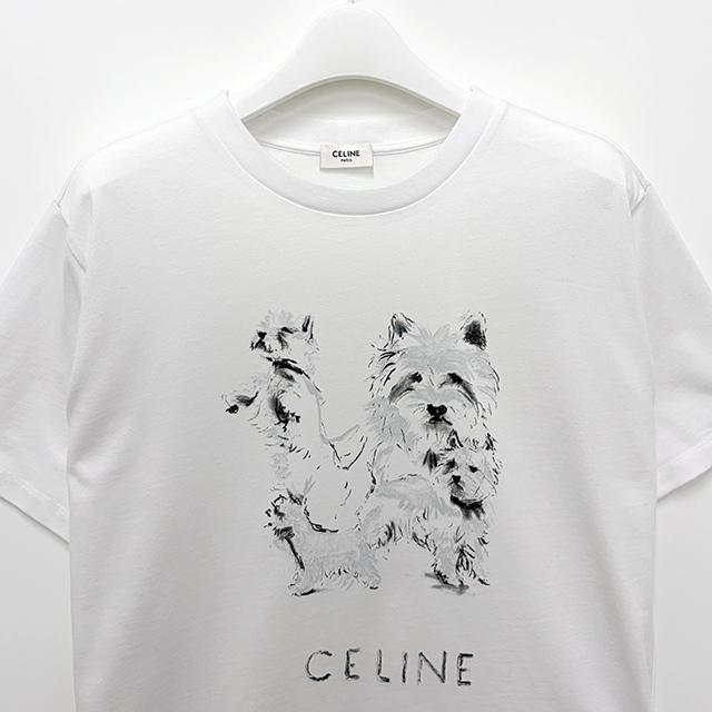 CELINE Logo Print Oversized Short Sleeve T-Shirt RX0IH1242 01GD