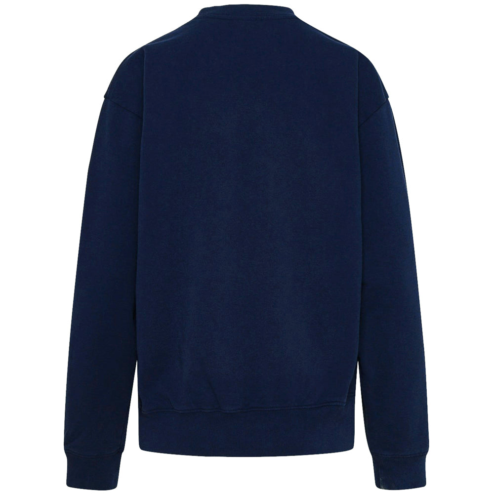 SPORTY&RICH Navy Fleece Wellness Logo Sweatshirt for Women