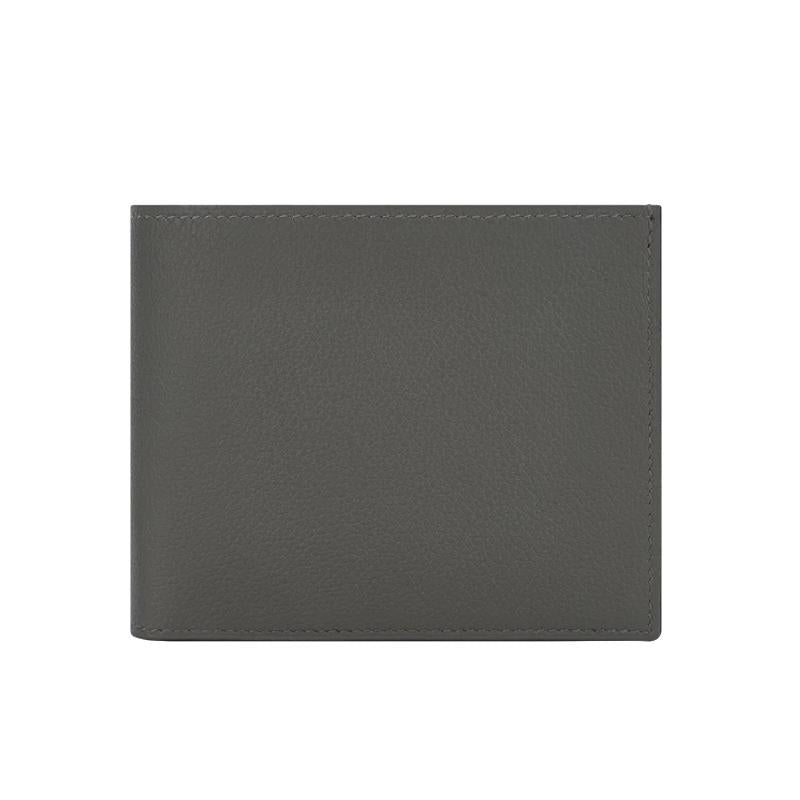 HERMES Grey Calfskin Citizen Twill Bifold Wallet Unisex