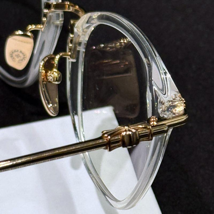 Chrome Hearts Shagas Crystal Gold Plate Eyeglasses
