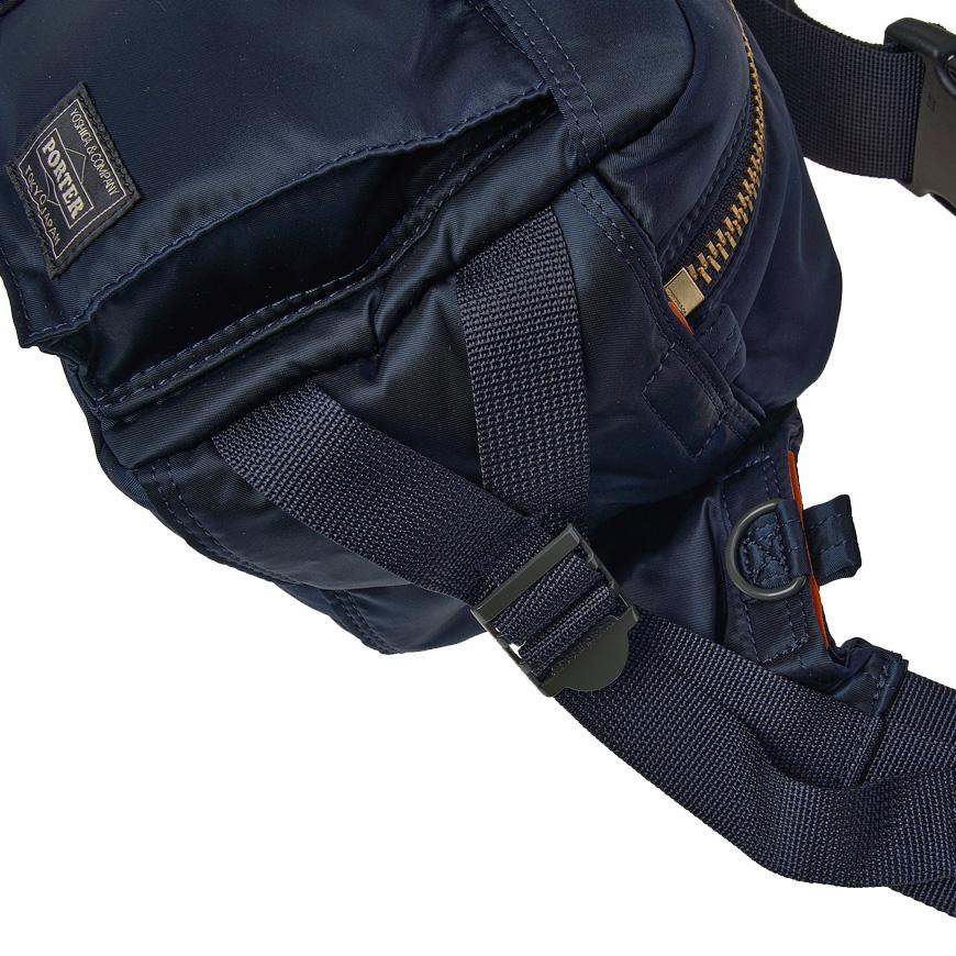 PORTER Unisex Tanker Hip Bag Black Nylon Waist Pack