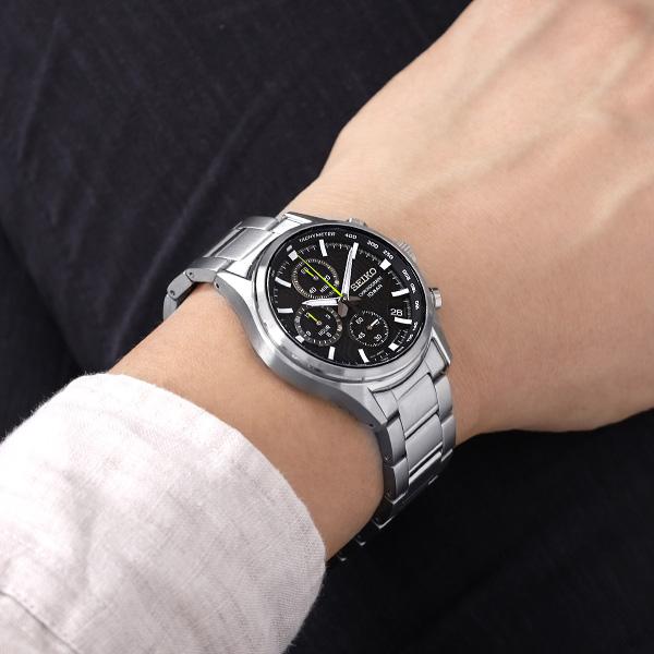 Seiko Chronograph 100m Water Resistant Casual Men’s Metal Watch SSB419 P1