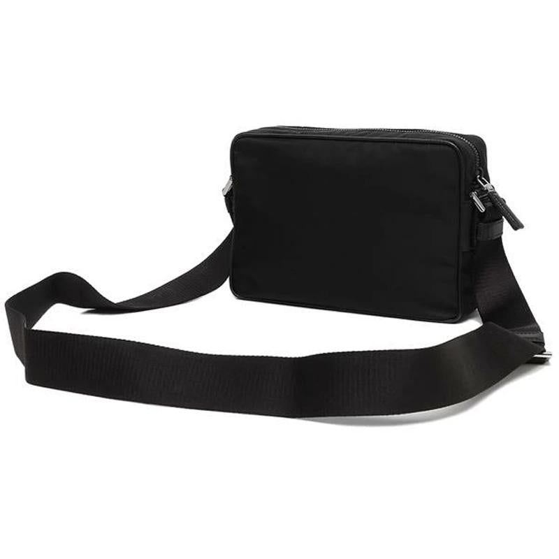 PRADA Re-Nylon and Saffiano Leather Shoulder Bag Black 2VH048 DMH F0002