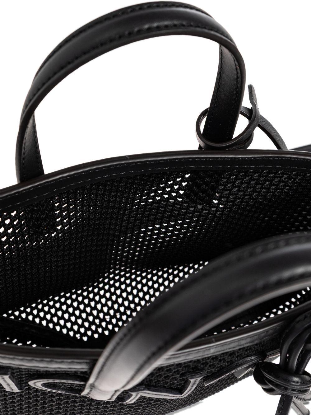 Moncler Black Leather Shoulder Tote Bag